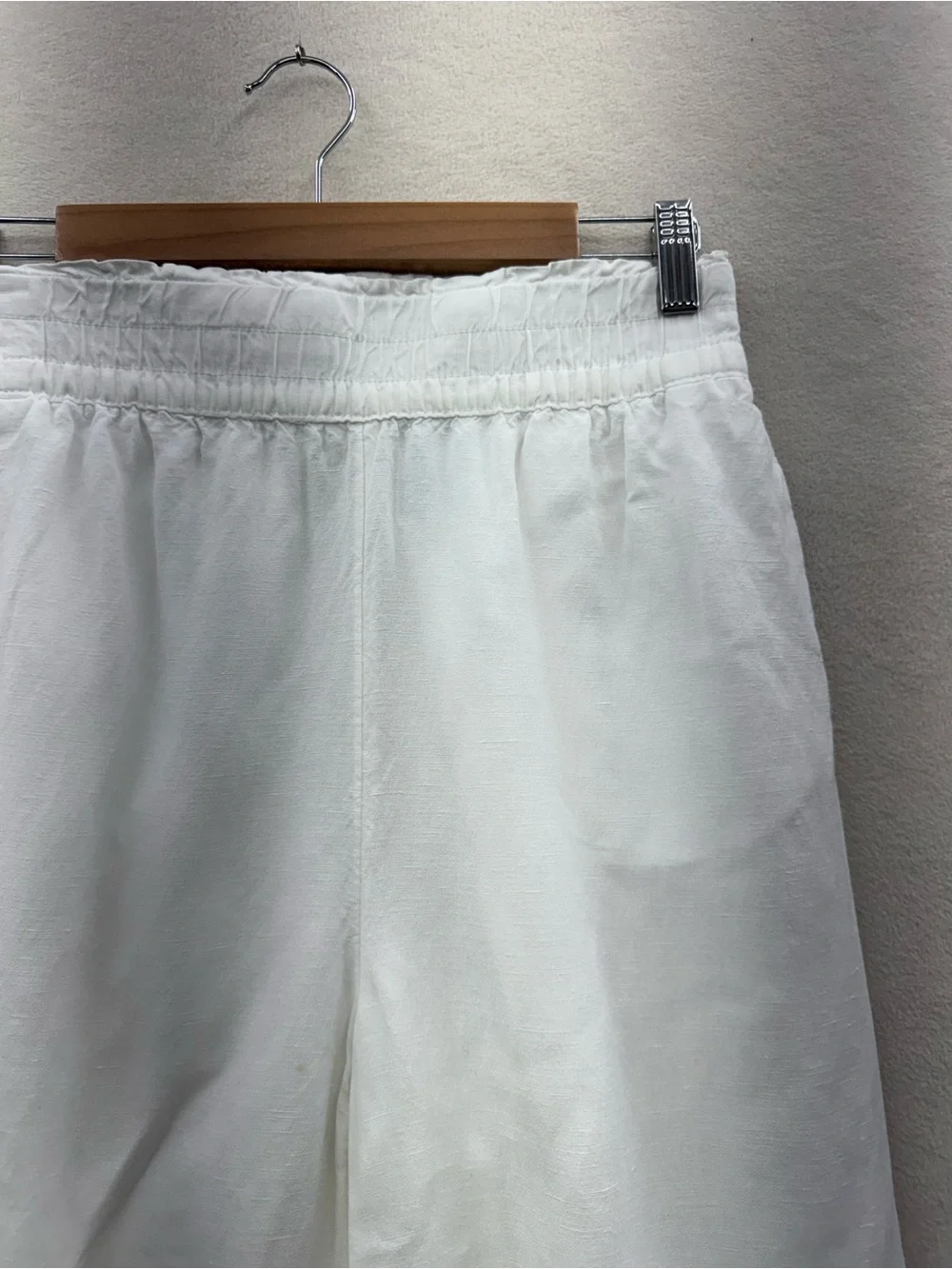 H&M Women’s Small Linen Blend Wide Leg Relaxed Pants White